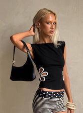 Currents Cut Out Detail Top Black