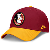 Nike Men's Vault Seminole Logo Swoosh Flex Dri-fit Rise Academic Hat - Crimson/Gold
