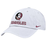 Nike Men's Seminole Logo/Seminoles Adjustable Club Gameday Hat - White