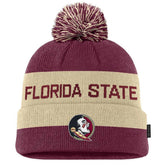 Nike Florida State Seminole Logo Peak Gameday Cuffed Pom Beanie - Garnet/Gold