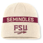 Nike FSU Spear Seminoles Peak Primetime Utility Cuffed Beanie - Natural/Garnet
