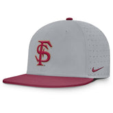 Nike Men's Interlocking FS Dri-fit True Structured Aero Bill Fitted Hat - Grey/Garnet