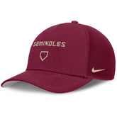 Nike Seminoles Homeplate Design Coach's Dri-fit Rise Adjustable Trucker Hat - Garnet