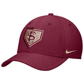 Nike Men's Interlocking FS Homeplate Design Swooshflex Rise Primetime Structured Hat - Garnet