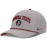 Nike Men's Florida State/Seminole Logo Rise Structured Adjustable Rope Cap - Grey