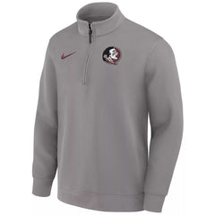 Nike Men's Seminole Logo Dri-fit Coaches Half-Zip Top - Dark Gray