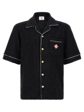 Casablanca Cotton Terrycloth Monogram Shirt — Black