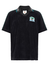 Casablanca Towelling Cotton Polo Shirt — Black