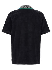 Casablanca Towelling Cotton Polo Shirt — Black