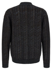 Missoni Chevron-Textured Viscose Wool Cardigan — Black