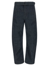 Lemaire Twisted Belted Cotton Denim Jeans — Blue