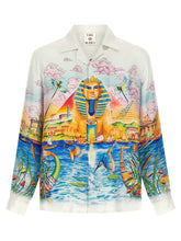 Casablanca Egypt As It Was Print Silk Shirt — Multicolor