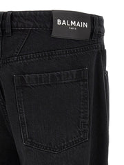 Balmain Black Straight-Leg Denim Jeans — Black