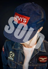 1980s Levis Denim Trucker Snapback Hat