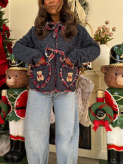 Darling Teddy Bear Cardigan Bow Plaid Cardigan PRE ORDER Early February