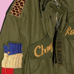 1/1 M-65 Alpha Industries OG-107 Custom Patched Military Jacket