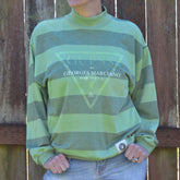 Guess Jeans Inspired 90s Bootleg Striped Crew Sweatshirt Glow-In-Dark NEW