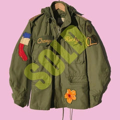 1/1 M-65 Alpha Industries OG-107 Custom Patched Military Jacket