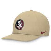Nike Seminole Logo Dri-fit Adjustable Pro Structured Square Bill Cap - Vegas Gold
