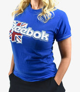 80s Original Reebok Flag Spell Out Logo T-Shirt