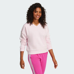 Women's adidas Essentials 3-Stripes French Terry V-neck Sweatshirt