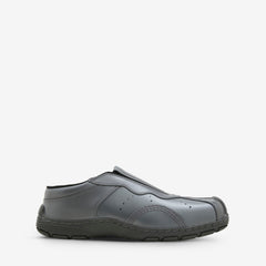 Aurix Slip On Mule Gunmetal Satin Finish Leather