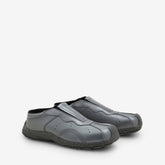 Aurix Slip On Mule Gunmetal Satin Finish Leather
