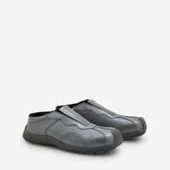 Aurix Slip On Mule Gunmetal Satin Finish Leather