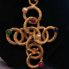 Unique Vintage Gold Cross Chain Necklace