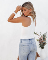 Erin Knit Racerback Tank - White