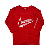 Arkansas Razorbacks 80's Raglan Sleeve Contrast Stitch Shirt "GO HOGS"