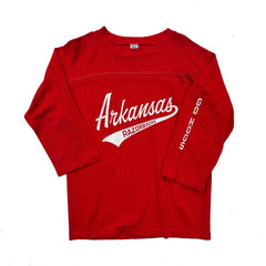Arkansas Razorbacks 80's Raglan Sleeve Contrast Stitch Shirt "GO HOGS"