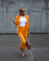 Boss Up Pocketed High Rise Pants - Orange