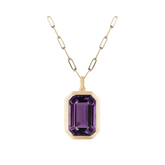 Rock Candy Zircon Pendant Paper Clip Chain Necklace