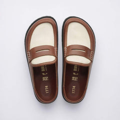 Birkenstock 1774 Leather Wrapped Loafer Sandal — Brown