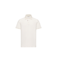 Moncler Short-Sleeve Cotton Piqué Polo — White