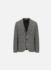 Harris Wharf Prince of Wales Check Wool Blazer — Gray