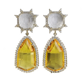 Geometric Teardrop Zircon Earrings