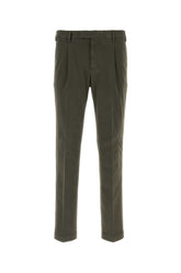 Pt Torino Stretch Cotton Trousers — Green