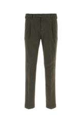 Pt Torino Stretch Cotton Trousers — Green