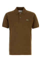 Lacoste Piquet Cotton Polo Shirt — Brown