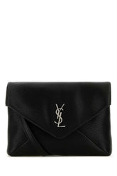 Saint Laurent Quilted Leather Clutch — Black