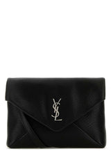 Saint Laurent Quilted Leather Clutch — Black