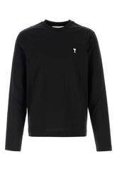 AMI Paris Embroidered Heart Logo Sweatshirt — Black
