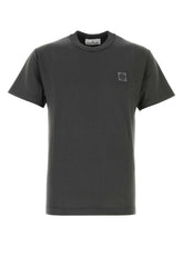 Stone Island Logo-Embroidered Cotton T-shirt — Gray
