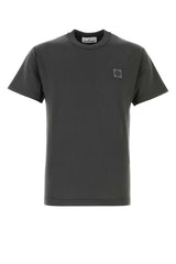 Stone Island Logo-Embroidered Cotton T-shirt — Gray
