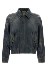 Burberry Cotton Bomber Jacket — Blue
