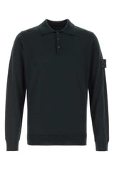 Stone Island Virgin Wool Polo — Black
