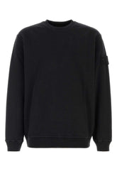 Stone Island Cotton-Blend Crew Sweatshirt — Black