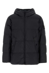 Stone Island Down-Filled Hooded Down Jacket — Black